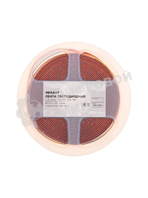 Лента светодиодная Rexant 24В, COB 8Вт/м, 320 LED/м, красный, 8мм, 5м, IP20