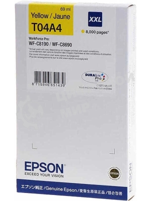 Картридж струйный Epson C13T04A440 желтый (8000 стр.) для WF-C8190 / WF-C8690