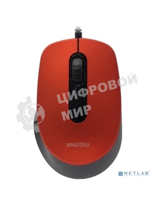 Мышь проводная беззвучная Smartbuy ONE 265-R красная, 40 SBM-265-R