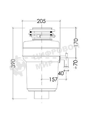 Измельчитель пищевых отходов Kuppersberg WS 550 B, High-Tech, мощность 550 Вт, 3400-3800 об/мин, защита от перегрева, авто выключение, DC мотор, шумоизоляция, уровень шума 70 дБ, черный