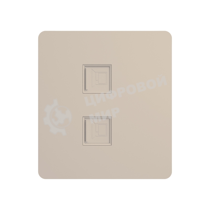 Розетка KRANZ ROUND компьютерная двойная RJ45+RJ45 кат6 с/у шелк