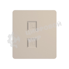 Розетка KRANZ ROUND компьютерная двойная RJ45+RJ45 кат6 с/у шелк