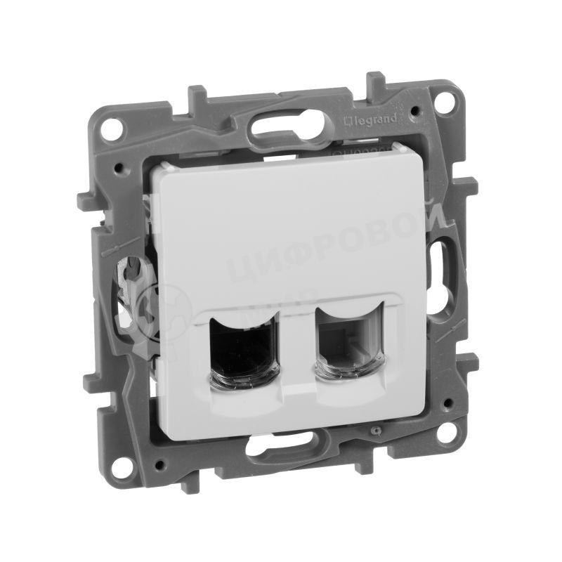 Розетка компьютерная ETIKA RJ11+RJ45 кат. 5 UTP, белый ETIKA Розетка RJ11+RJ45 кат. 5 UTP, белый