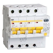 Выключатель автоматический дифференциального тока 4п C 40А 100мА тип AC 4.5кА АД-14 IEK MAD10-4-040-C-100