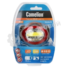 Фонарь налобный Camelion LED5382 черный/красный 3Вт лам.:светодиод. AAAx3 (13366)