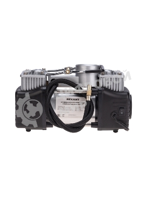 Компрессор поршневой автомобильный Rexant усиленный двухпоршневой с цифровым манометром и функцией автостоп (60л/мин, 10 АТМ)