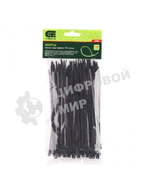 Хомуты Сибртех, 180 х 3,6 мм, пластиковые, черные, 100 шт.