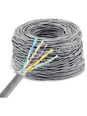 Кабель сетевой KingPrice KP-utp-c5e-0.5мм-CU-305m UTP 4 пары cat.5E solid 0.50мм Cu 305м серый