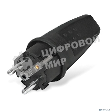 Вилка прямая c заземлением каучук 16А 250В IP44 (602227) UNIVersal