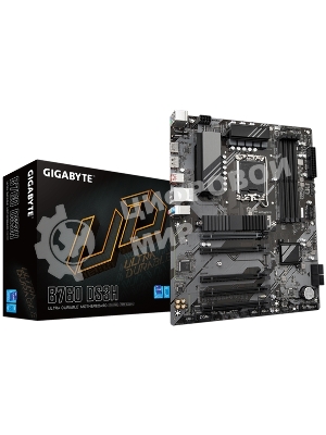 Материнская плата Gigabyte B760 DS3H, LGA 1700, Intel B760, 4xDDR5, 4xSATA, 2xM.2, 1xPCIe 4.0 x16, 4xPCIe 3.0 x1, 1xHDMI, 1xDP, 1x 1Gb LAN, 1xUSB 3.2 Gen 2, 1xUSB 3.2 Gen 2x2, 4xUSB 2.0, 3x3.5 мм, 7.1, ATX