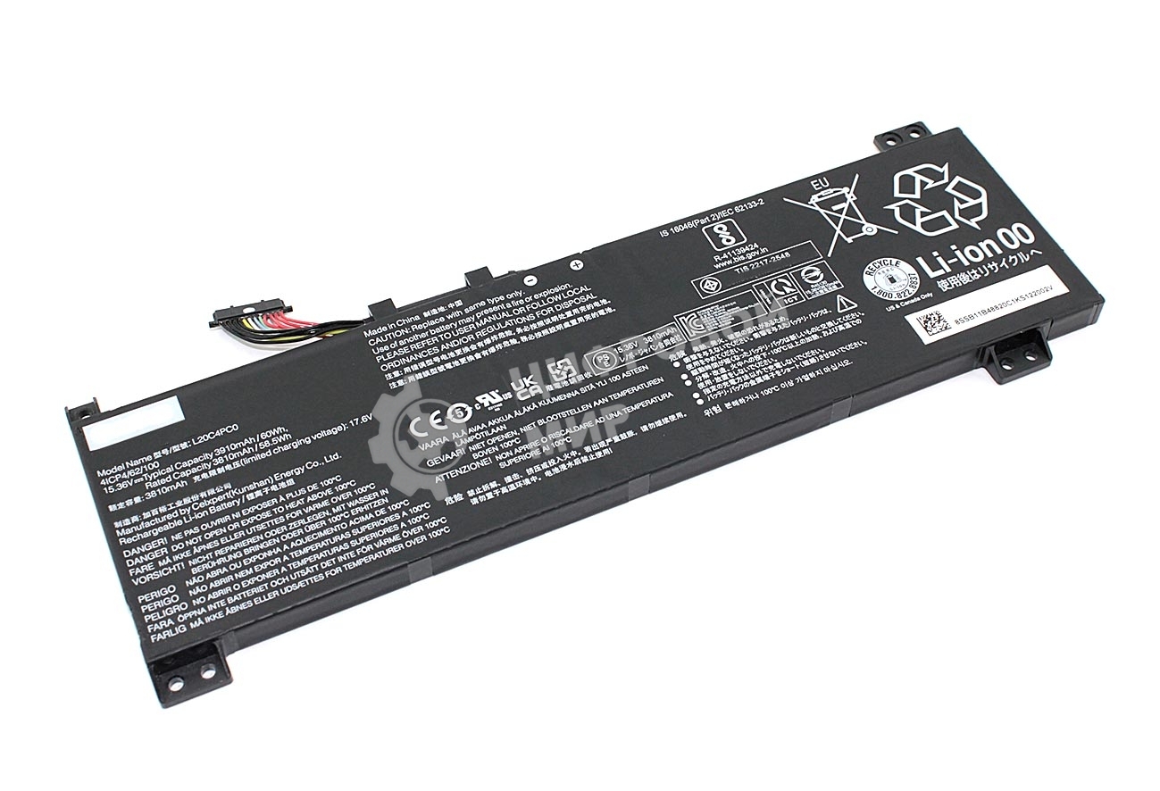 Аккумуляторная батарея для ноутбукa Lenovo Legion 5-15ACH6H (L20M4PC0) 15.36V 3910mAh