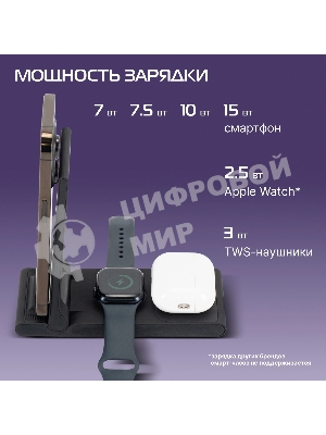 Беспроводное зарядное устройство Buro CWC-QC5 15W 3A (QI) USB-C универсальное черный