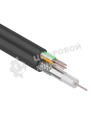 Кабель REXANT (01-4022) Кабель для видеонаблюдения ККСВ-П + 4х0.5мм., 100м., черный REXANT (01-4022) Кабель для видеонаблюдения ККСВ-П + 4х0.5мм., 100м., черный