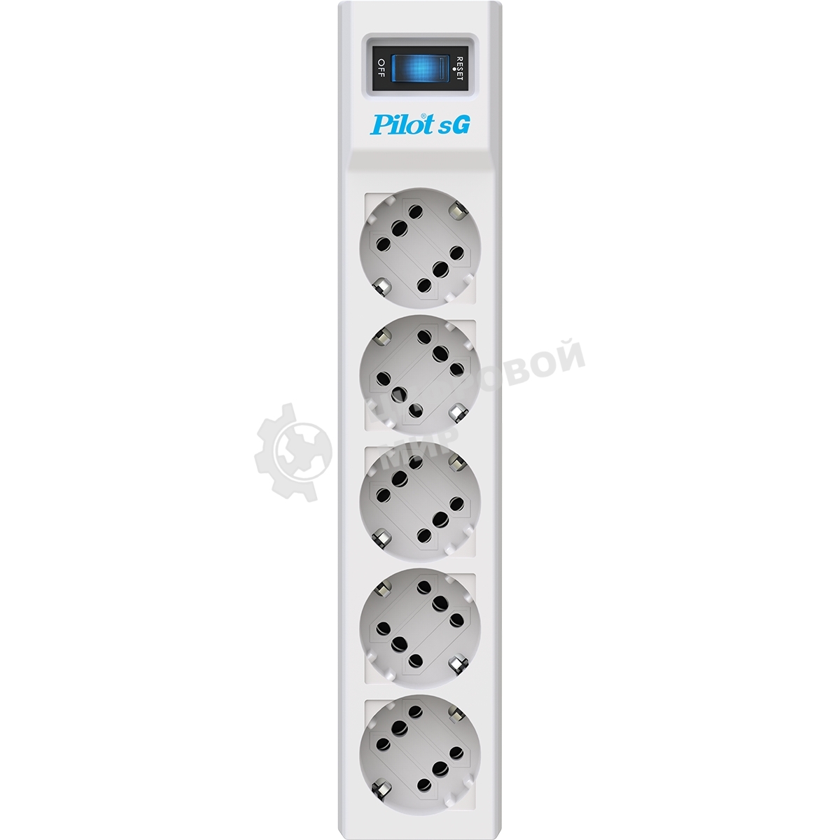 Сетевой фильтр ZIS PILOT Surge protector Pilot SG5 5 outlets (GP), 10A/2.2kVt, automatic circuit-breaker, 3 m