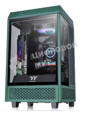 Компьютерный корпус Thermaltake The Tower 100 Racing Green без БП miniITX 1x120мм 3x140мм 2xUSB 3.0 audio bott PSU