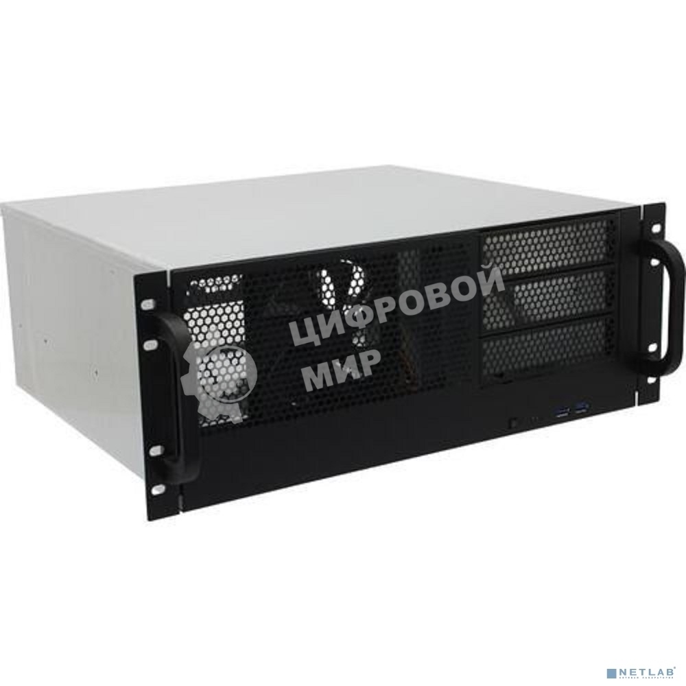 Корпус 4U server case Procase RM438-B-0 3x5.25+8HDD,черный,без блока питания,глубина 380мм, MB ATX 12