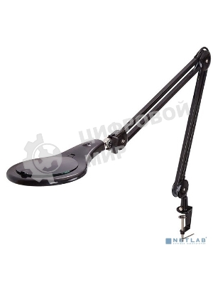 Лупа на струбцине Rexant, круглая, 5D, с подсветкой 56 SMD LED, черная