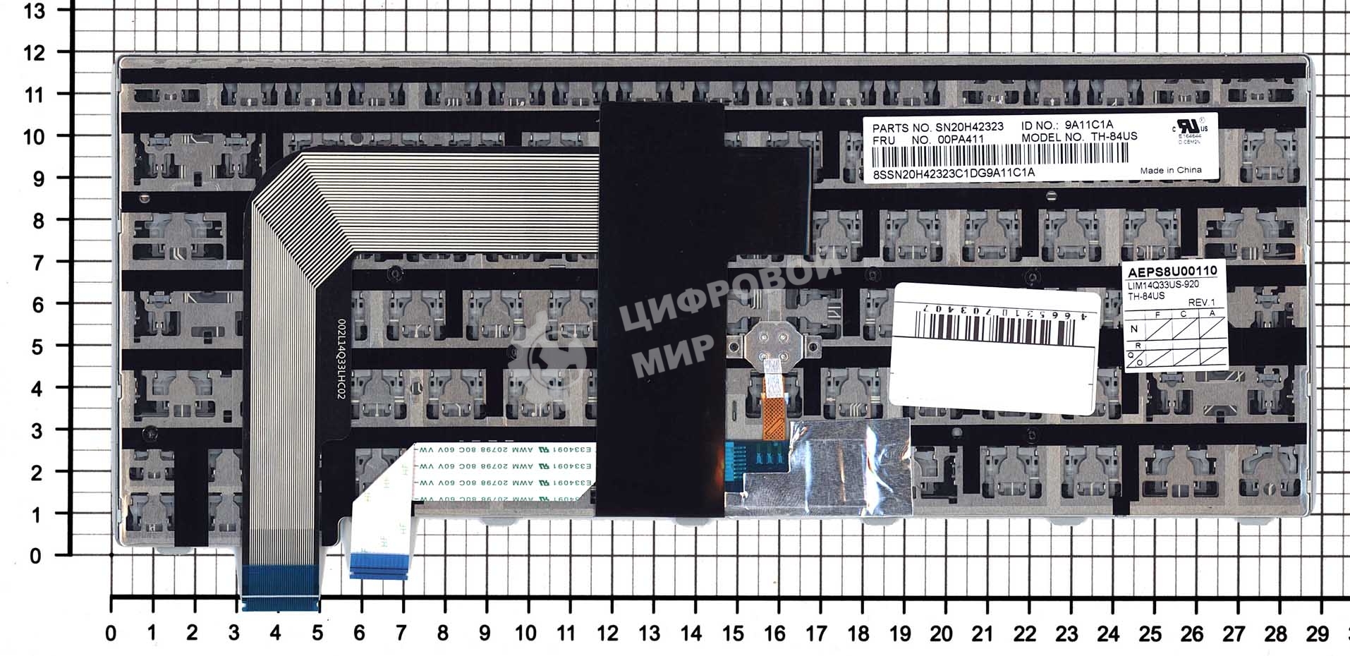 Клавиатура для ноутбука Lenovo Thinkpad T460S T470S черная с серебристой рамкой