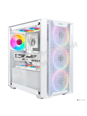 Компьютерный корпус Ginzzu CL660 mATX FAN 4*12FRGb передняя панель Решетка Белый