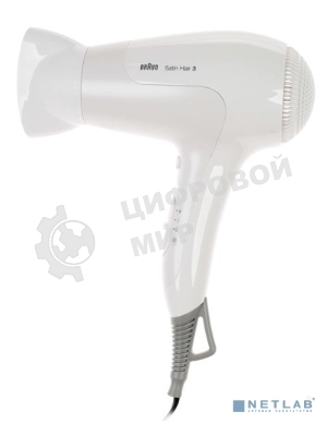 Фен Braun HD385 Satin Hair 3 белый, 2000 Вт, ионизация