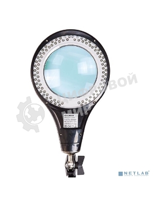 Лупа на струбцине Rexant, круглая, 5D, с подсветкой 56 SMD LED, черная