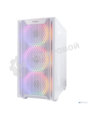 Компьютерный корпус Ginzzu CL660 mATX FAN 4*12FRGb передняя панель Решетка Белый