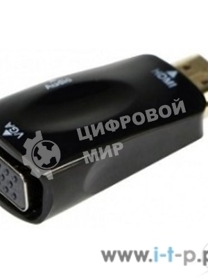 Переходник HDMI-VGA Cablexpert A-HDMI-VGA-02, 19M/15F, Jack3.5 аудиовыход