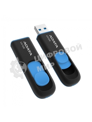Флешка USB ADATA UV128 (AUV128-32G-RBE), 32Gb, USB 3.0, R/W 100/30, черный/синий