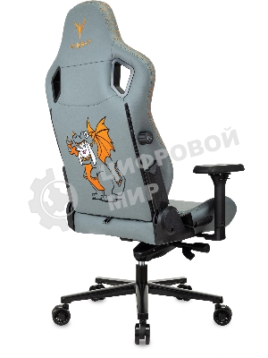 Кресло игровое Knight Craft Dragon серый эко.кожа крестов. металл
