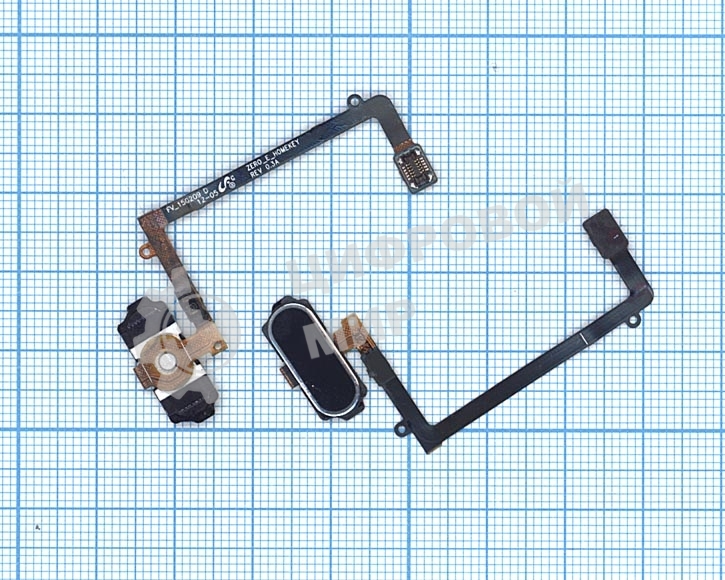 Кнопка HOME в сборе с механизмом и шлейфом для Samsung Galaxy S6 Edge SM-G925F, черная