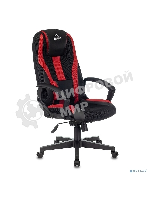 Кресло Zombie 9 черный/красный, экокожа, 120 кг, механизм качания