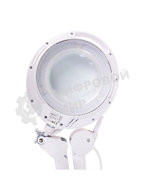 Лупа на струбцине Rexant, круглая, 3D, с подсветкой 60 LED, сенсорный регулятор яркости, белая