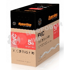 Кабель UTP (U/UTP), кат. 5e, 4 пары, (305 м), (24 AWG), одножильный (solid), серый, PVC