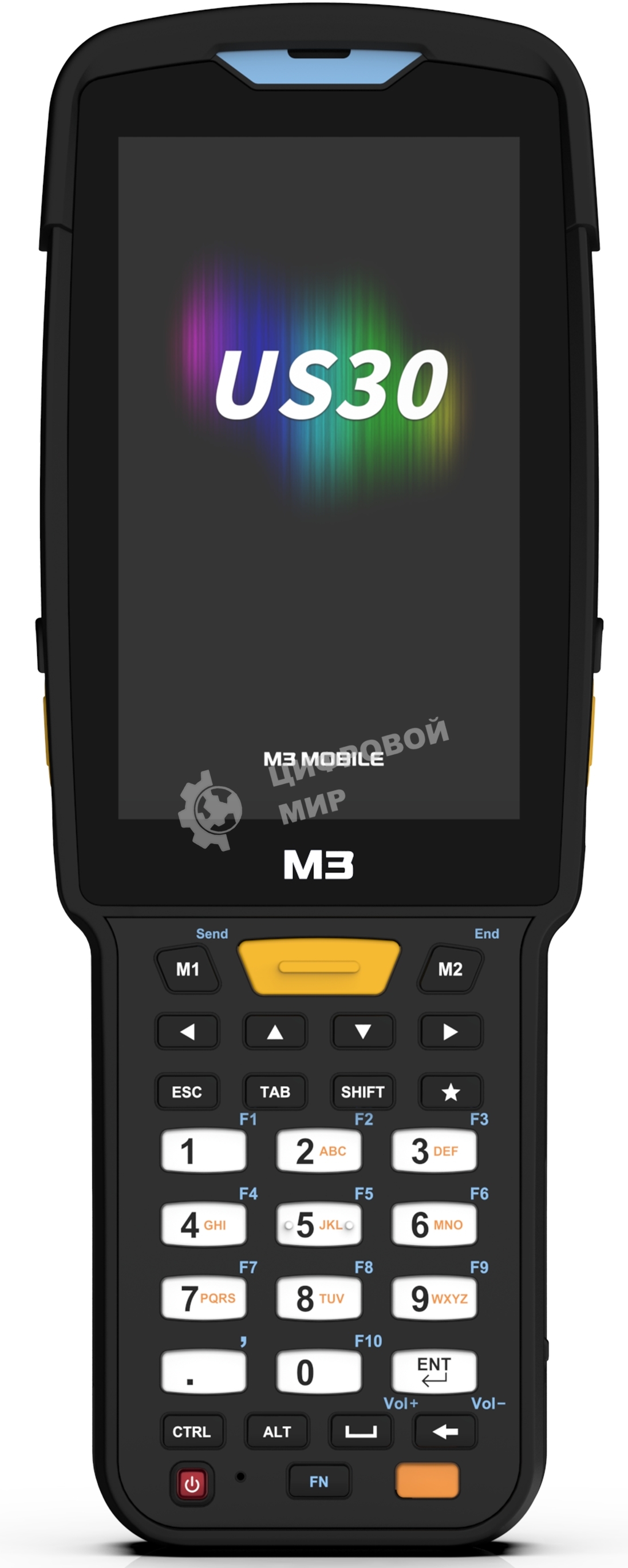 Терминал сбора данных M3 Mobile US300D-TFCWXE-HF Android 13.0 GMS, WVGA, Wi-Fi 6, SE5500 2D Imager Scanner(Straight Shooter/0° Scan), 16MP Rear Camera, BT5.3, NFC(HF), 4G/64G, 38 Keypad, 6700mAh Battery, Hand Strap, Bullet Proof Film