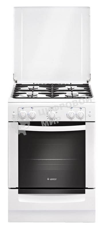 Плита газовая Gefest ПГ 6100-02 0009 белый, конфорок 4 шт, духовка 52 л, 60 см x 85 см x 60 см