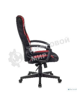 Кресло Zombie 9 черный/красный, экокожа, 120 кг, механизм качания