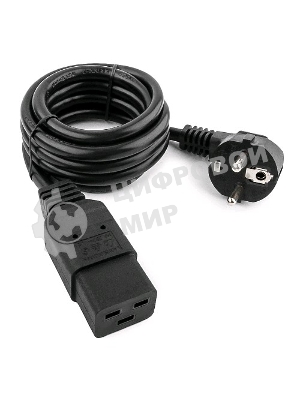 Кабель питания для UPC Gembird/Cablexpert, 1.8м, Schuko-С19, 16А, черный, с заземлением