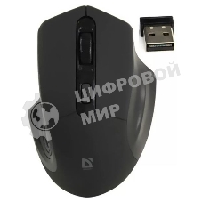 Мышь беспроводная Defender Datum MB-345 черный, 1600 dpi, радиоканал, USB, кнопки - 4