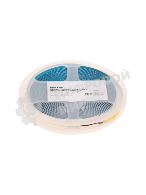 Лента светодиодная Rexant 24В, COB 8Вт/м, 320 LED/м, 6500K, 8мм, 5м, IP20