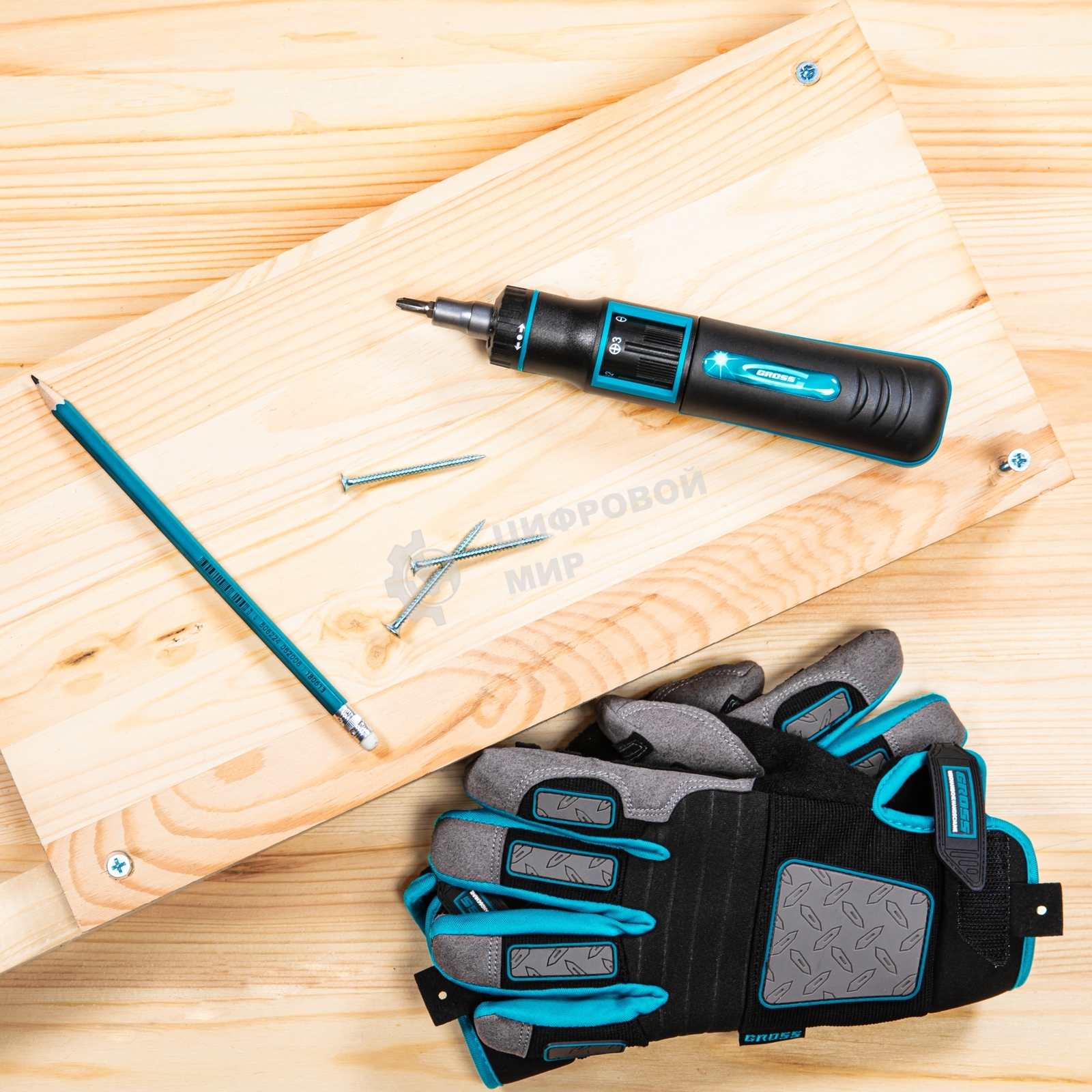 Отвертка реверсивная с револьверным механизмом Gross 11 шт., сталь S2