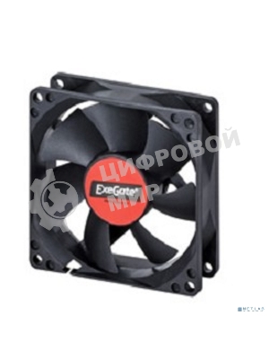 Вентилятор для корпуса ExeGate EX08015B4P-PWM черный, 80 мм, 2500 об/мин, 25 дБ, 4 pin