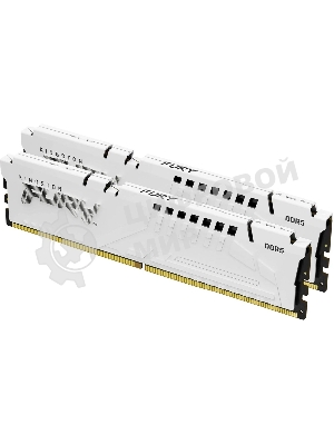 Оперативная память Kingston Fury Beast, DDR5, 32Gb (2x16Gb), 5600MHz, CL40, DIMM, с радиатором, белый