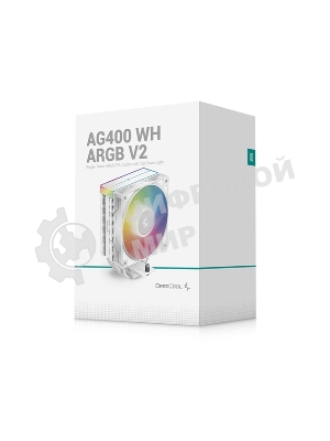 Кулер для процессора DEEPCOOL AG400 WH ARGb V2 белый 120мм алюминий+медь 2100rpm 31.6db 4-pin 220W 152мм