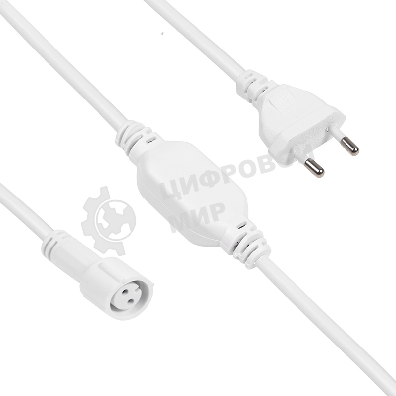 Комплект подключения для уличных гирлянд Neon-night 230В/4А, цвет провода: белый, IP65