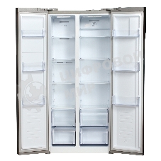 Холодильник Hyundai CS4505F нержавеющая сталь двухкамерный Side by Side 271/165л морозилка сбоку