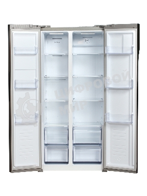 Холодильник Hyundai CS4505F нержавеющая сталь двухкамерный Side by Side 271/165л морозилка сбоку