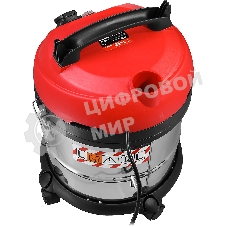 Строительный пылесос Зубр МАСТЕР ПУ-20-1400 М3 серый/красный, 1400 Вт, уборка сухая/влажная/выдув, пылесборник мешок/контейнер, 20 л