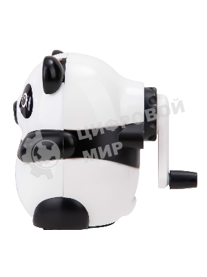 Точилка для карандашей механическая Deli Панда E0518, 1 отверстие, пластик, черный