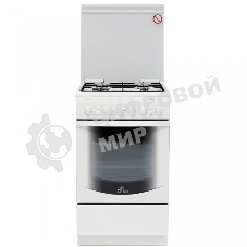 Плита газовая De Luxe 5040.41Г (КР) ЧР белый, конфорок 4 газовых, духовка 43 л, 50 см x 85 см x 50 см