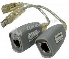 Удлинитель USB 1.1 интерфейса для клавиатуры и мыши по кабелю витой пары (CAT5/5e/6) до 100м, USB звуковые платы и т.д. до 70м